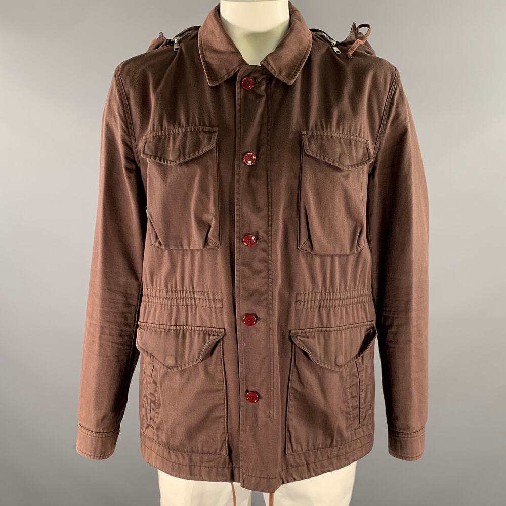 MARC JACOBS Size XL Brown Cotton Utility Jacket